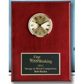Piano Finish Solid Wood Plaque w/ Clock (8"x10")